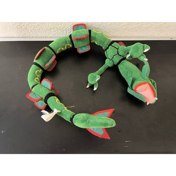 Pokemon Green Rayquaza 30" Long Posable Plush Stuffed Animal - Picture 4 of 10